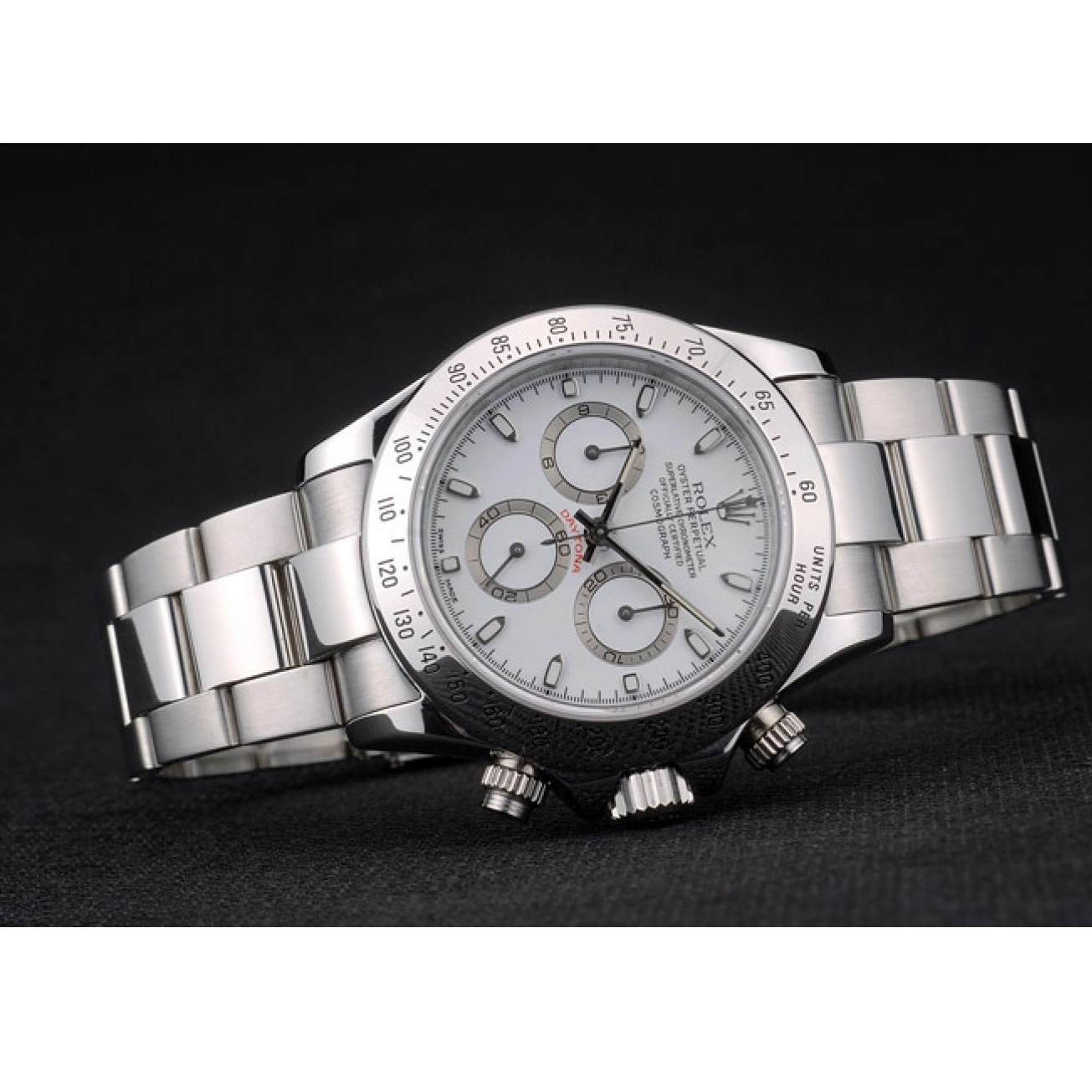 MiroTime 0811 Swiss Rolex Daytona Stainless Steel Bracelet White Dial 80297